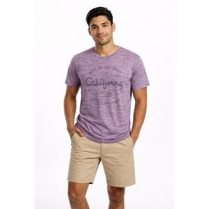 Chip & Pepper California Graphic T-Shirt Mens Purple Space Dye‎ Crewneck M 87-19